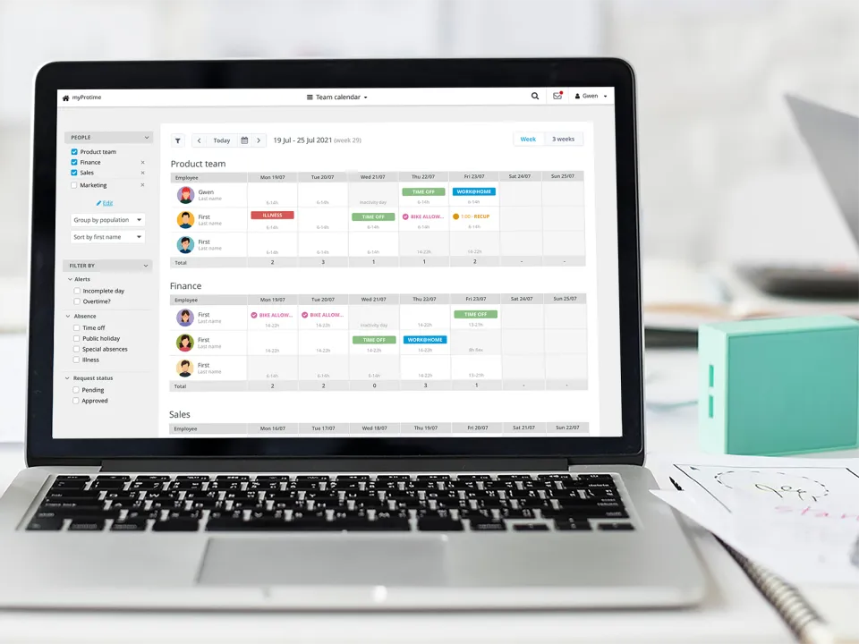 Protime online tijdregistratie thuiswerken