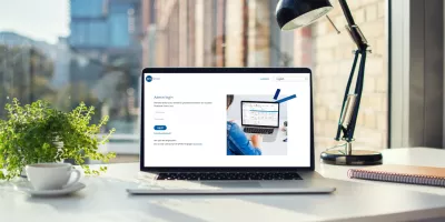 Premium login portal hero EN