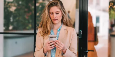 Women with phone